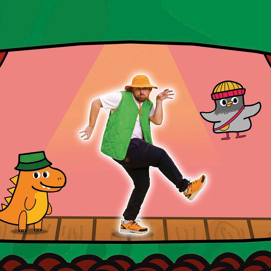 Lil Ones met een dino en een duif