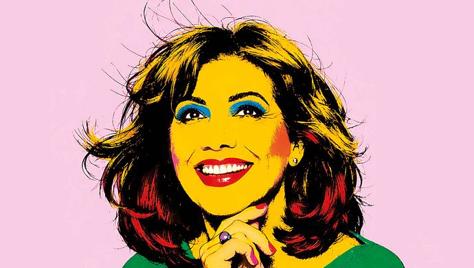 Janke Dekkere in pop art stijl getekend