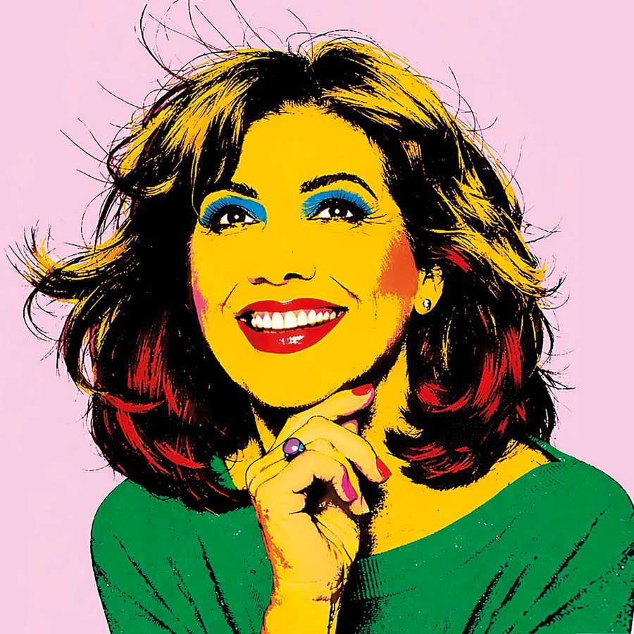 Janke Dekkere in pop art stijl getekend